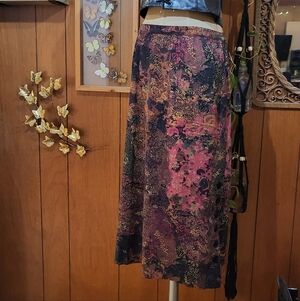 Christopher & Banks Multicolor Midi Skirt